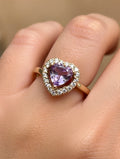 Heart Amethyst silver ring