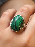 Malachite silver ring