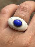 Antique Lapis bone ring