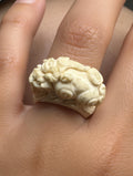 Antique Lion (fu) dog bone ring