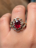 Garnet silver ring
