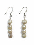 Silver earrings pearls