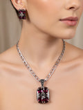Antique Silver jewelry set garnet
