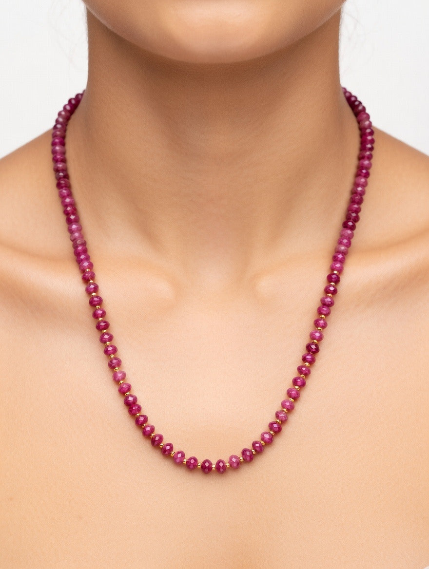 14k gold necklace rubies