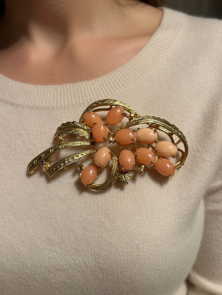Vintage Brooch corals