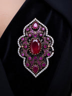 Antique Brooch (possibly pendant)silver rubies