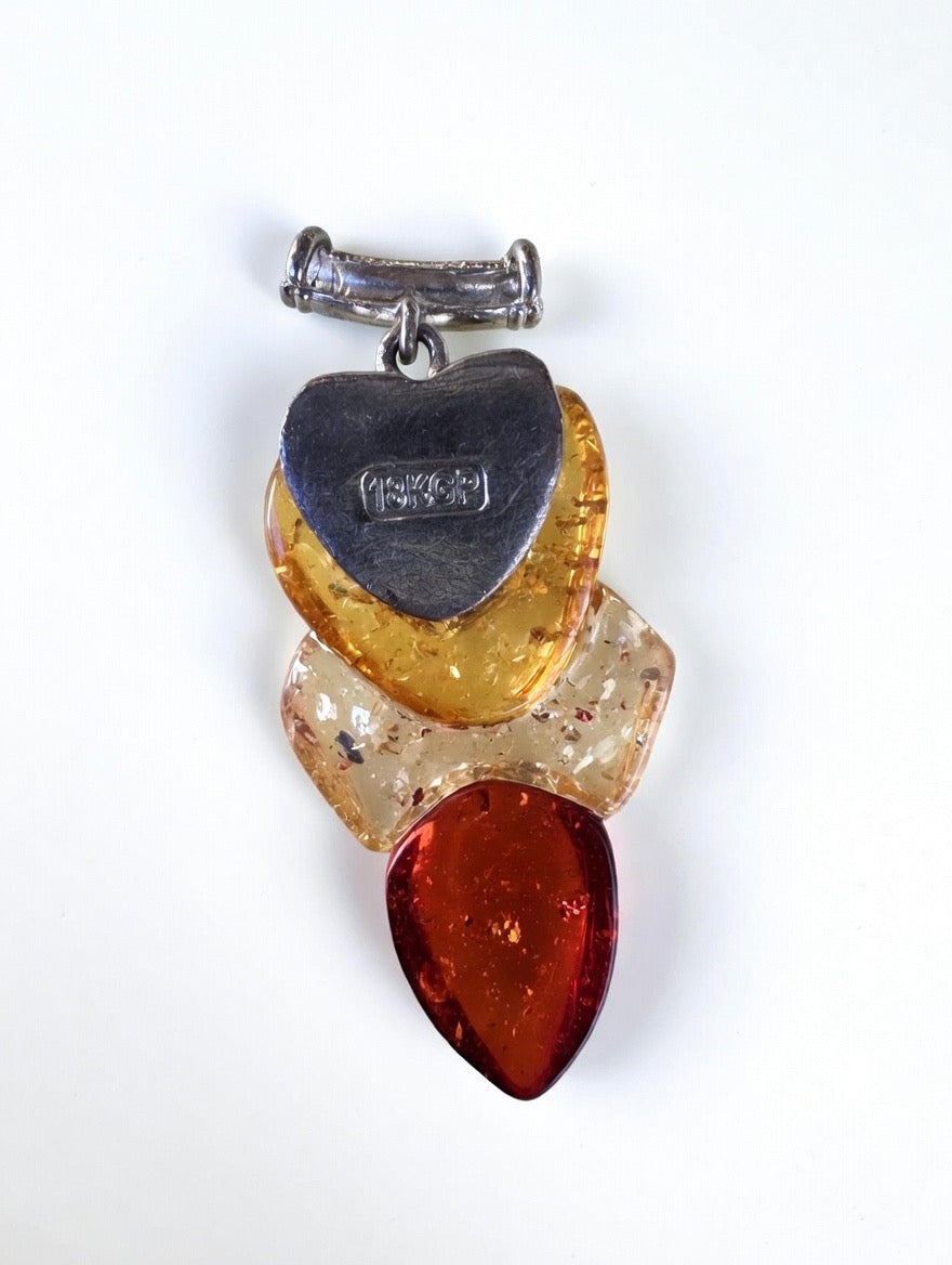 18k gold filled pendant ambers