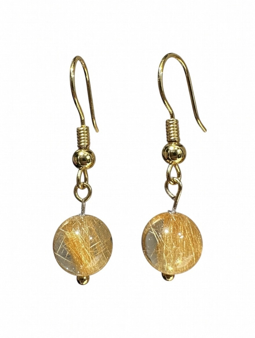 Dangling Earrings (Rutilated Quartz)
